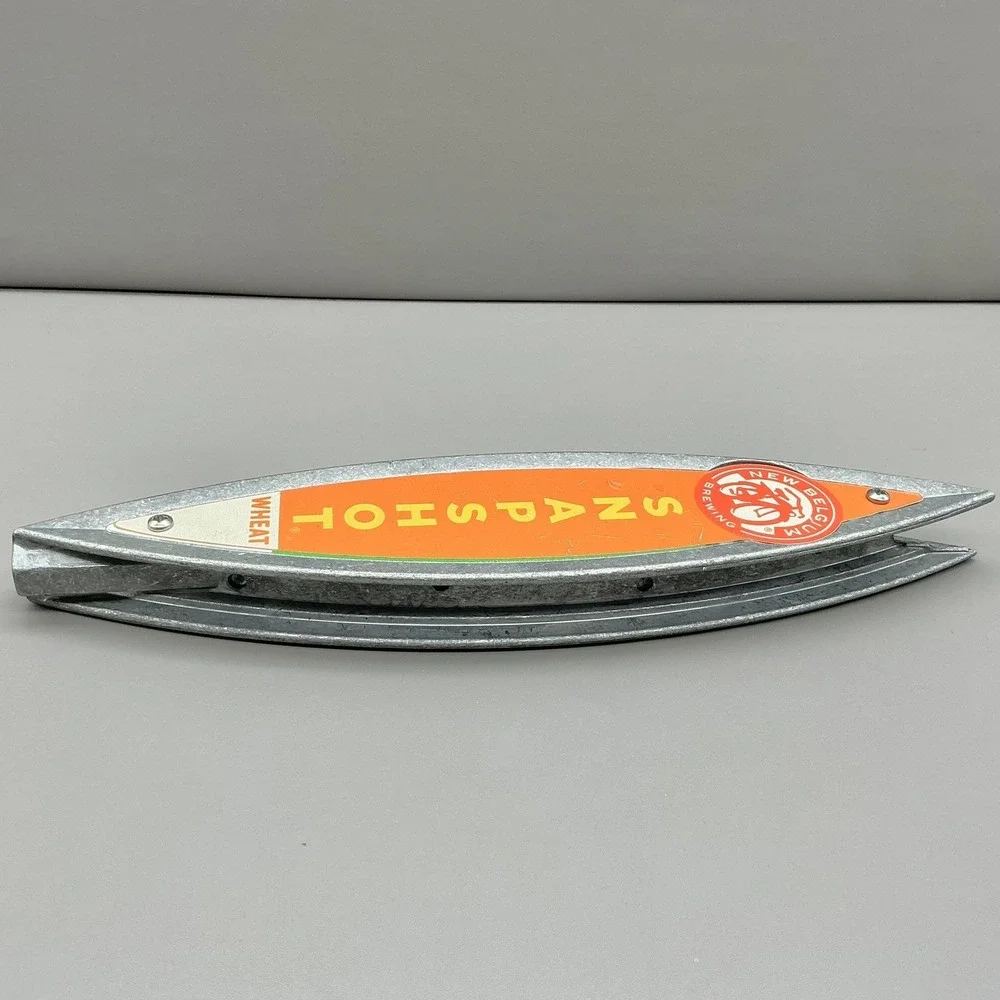 New Belgium Snapshot Wheat Beer Tap Handle Metal Orange Bar Advertising